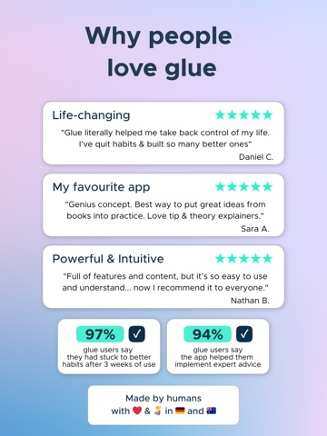 glue - new habits that stick iPad screenshot