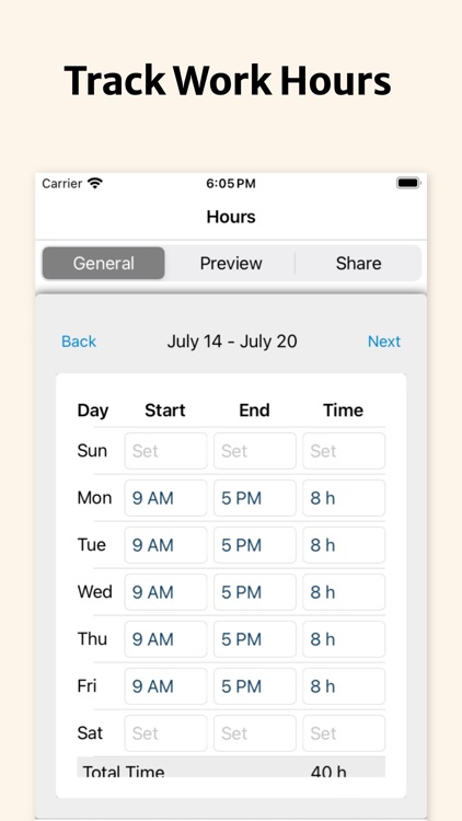 Hours Tracker, Time Calculator