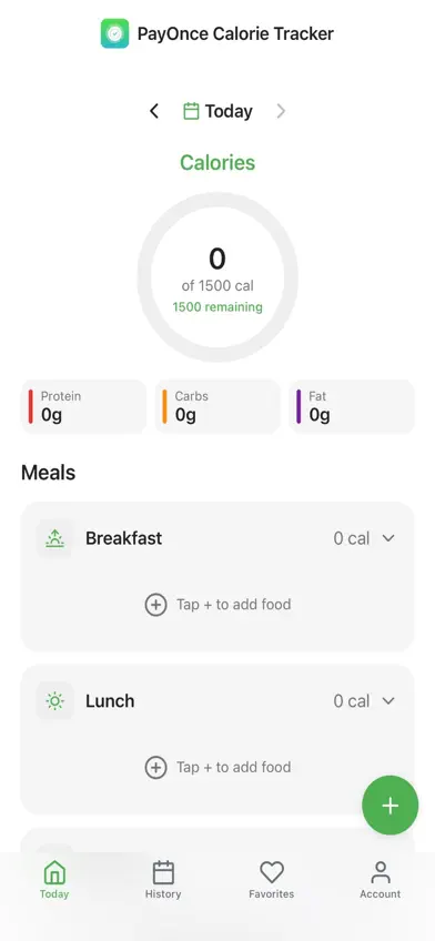 PayOnce Calorie Tracker screenshot 2