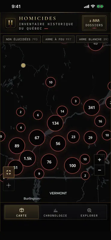 HOMICIDES QUÉBEC screenshot 1 of 4