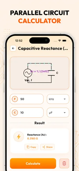 Electric circuit calculator screenshot 3