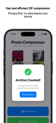 Photo to ZIP - Image to Zip iPhone screenshot