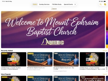 Mt. Ephraim Baptist Church iPad screenshot