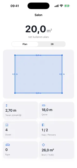 Metrekare: Oda & Ev Ölçüm iPhone Ekran Görüntüsü 3