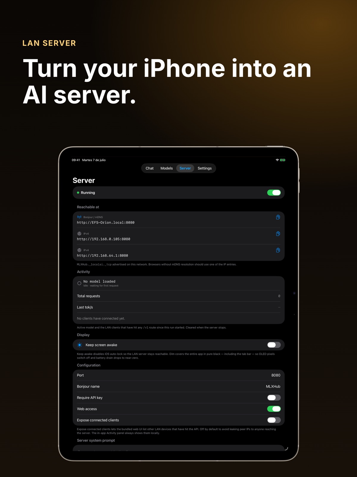 MLXHub: Local AI & LLM Server ipad screenshot 3