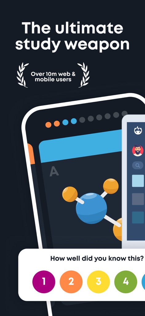 Brainscape - Study Flashcards - A interface mostra claramente uma escala de avaliação de 1 a 5 para determinar o nível de conhecimento do usuário e a pergunta "How well did you know this?", indicando um feedback inteligente.