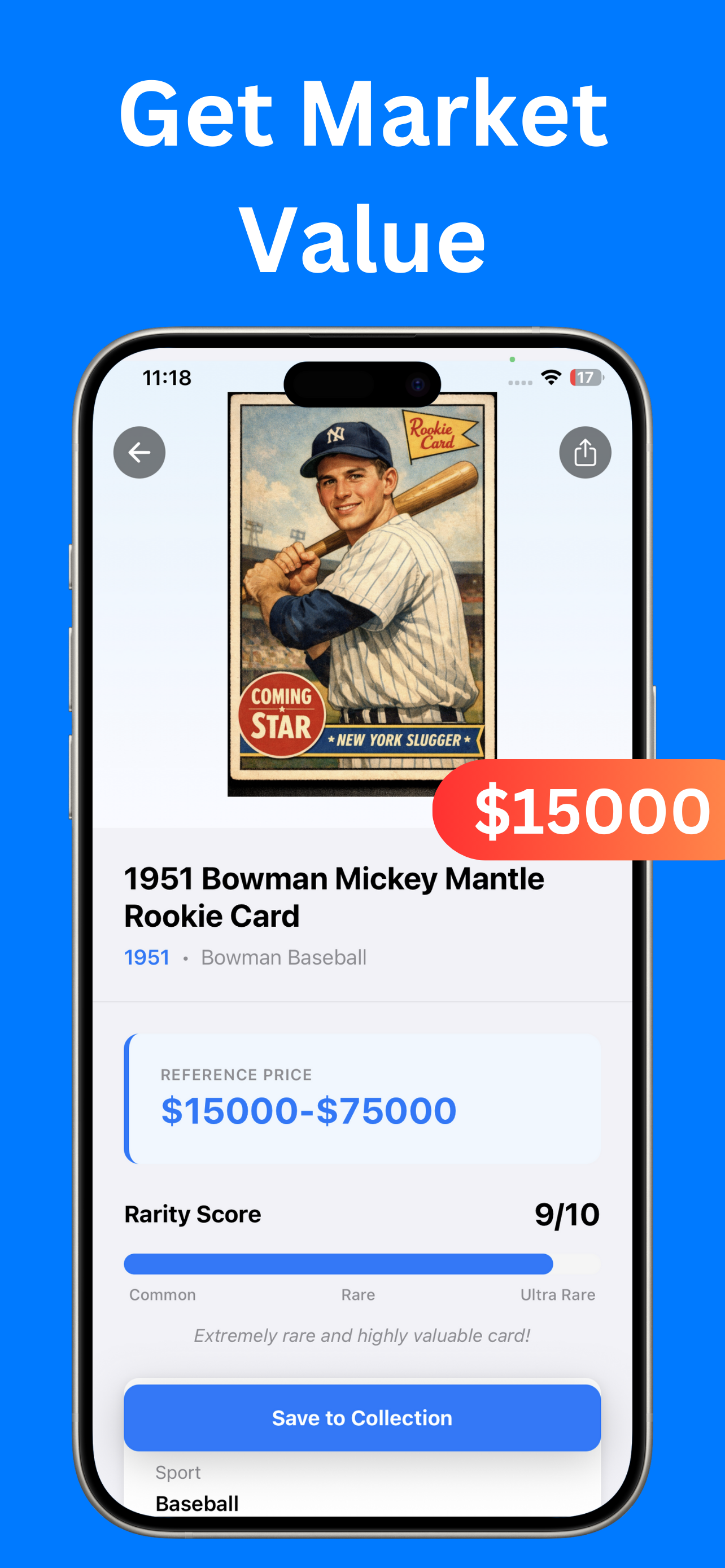 Sports card scanner no ads