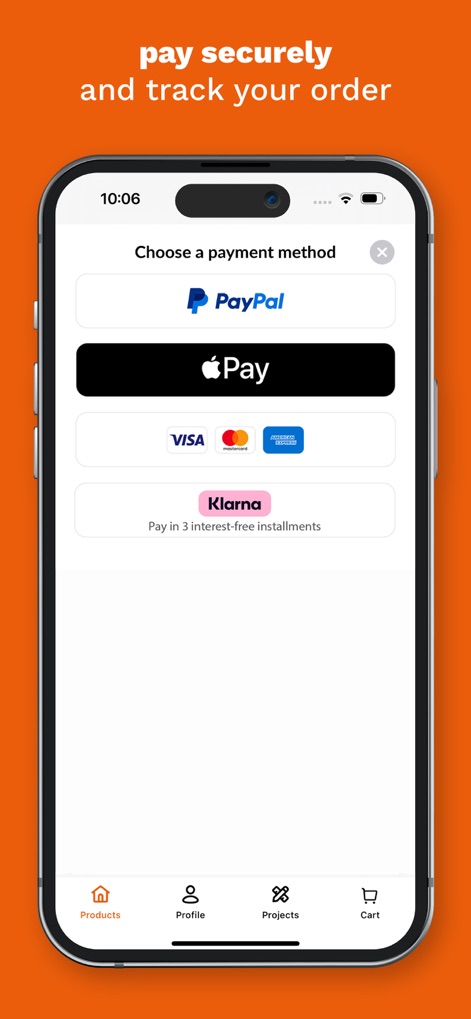PhotoSi: Photobooks and prints - The app provides a streamlined checkout process, offering various secure payment methods including PayPal and 'Pay in 3 interest-free installments' via Klarna.