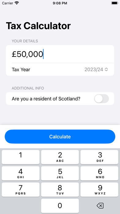 UK Income Tax Calculator Screenshot