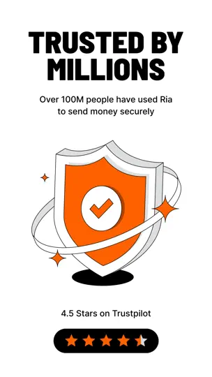Captura de pantalla de Ria Money Transfer en iPhone 3