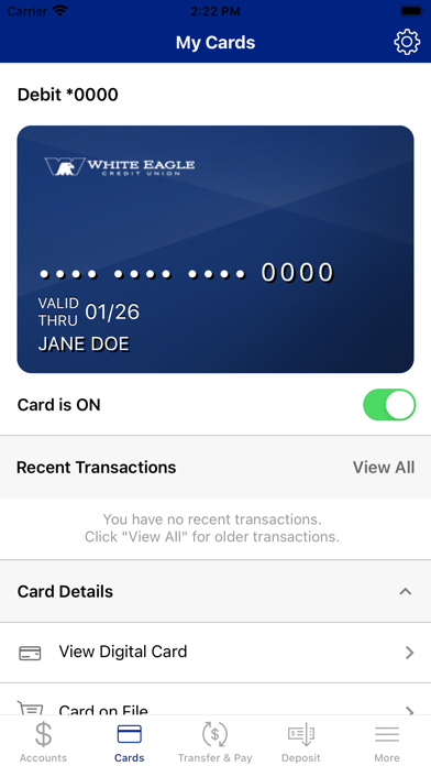 White Eagle Credit Union Screenshot