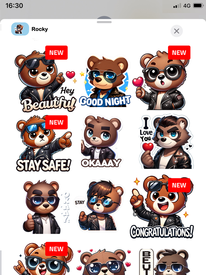 Rocky, Expressive Stickers