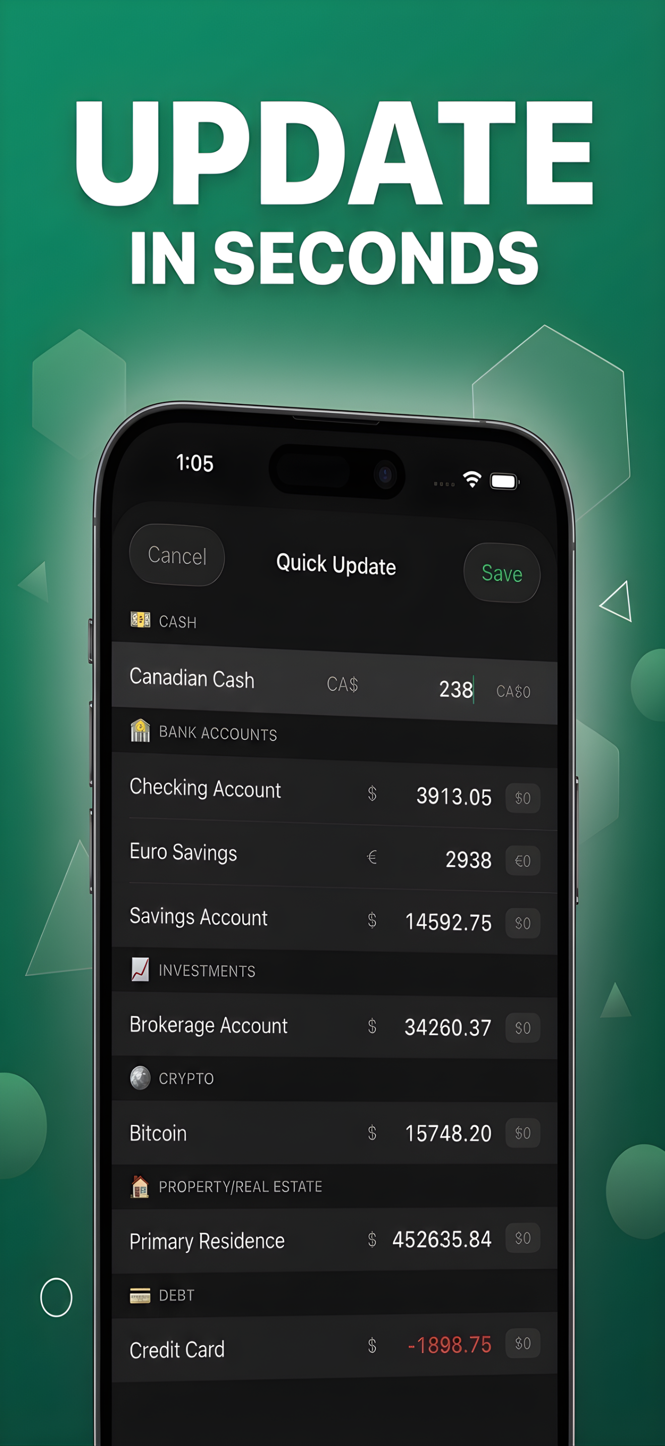 Commas: Net Worth Tracker