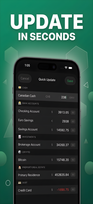Commas: Net Worth Tracker Screenshot 5 of 7