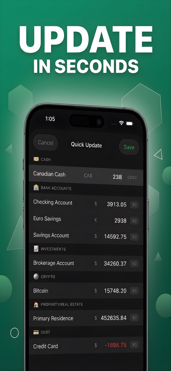 Commas: Net Worth Tracker screenshot 5