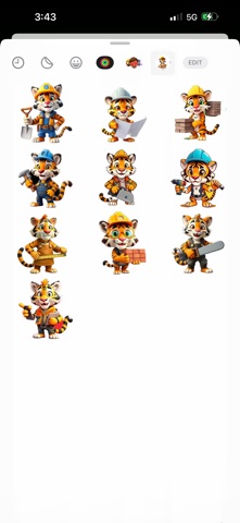 Builder Tiger Stickers Screenshot 3 of 4