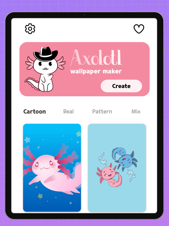 Cute Axolotl Wallpapers iPad screenshot 1 - Entertainment app