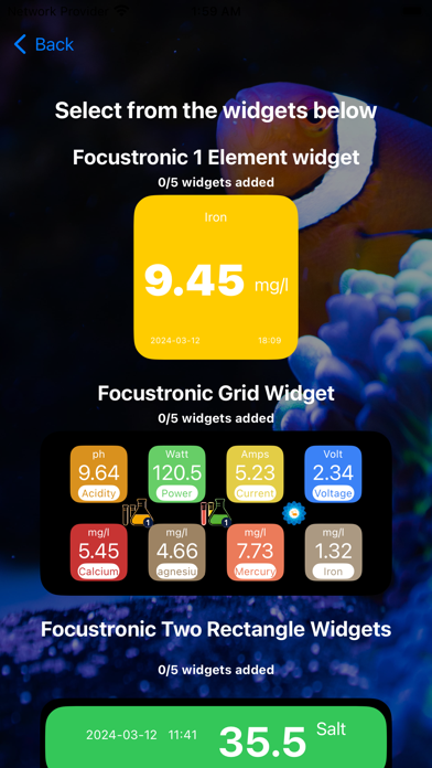 Reef Widgets Screenshot