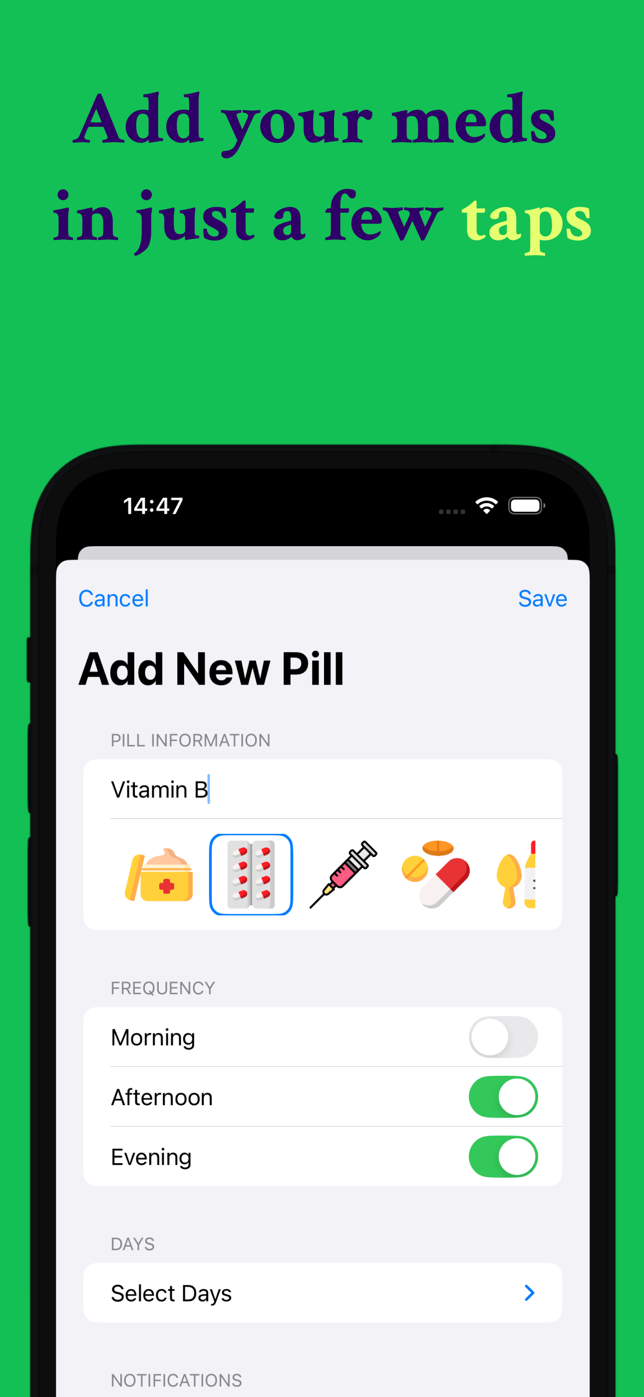 Pill Reminder Vitamin Tracker
