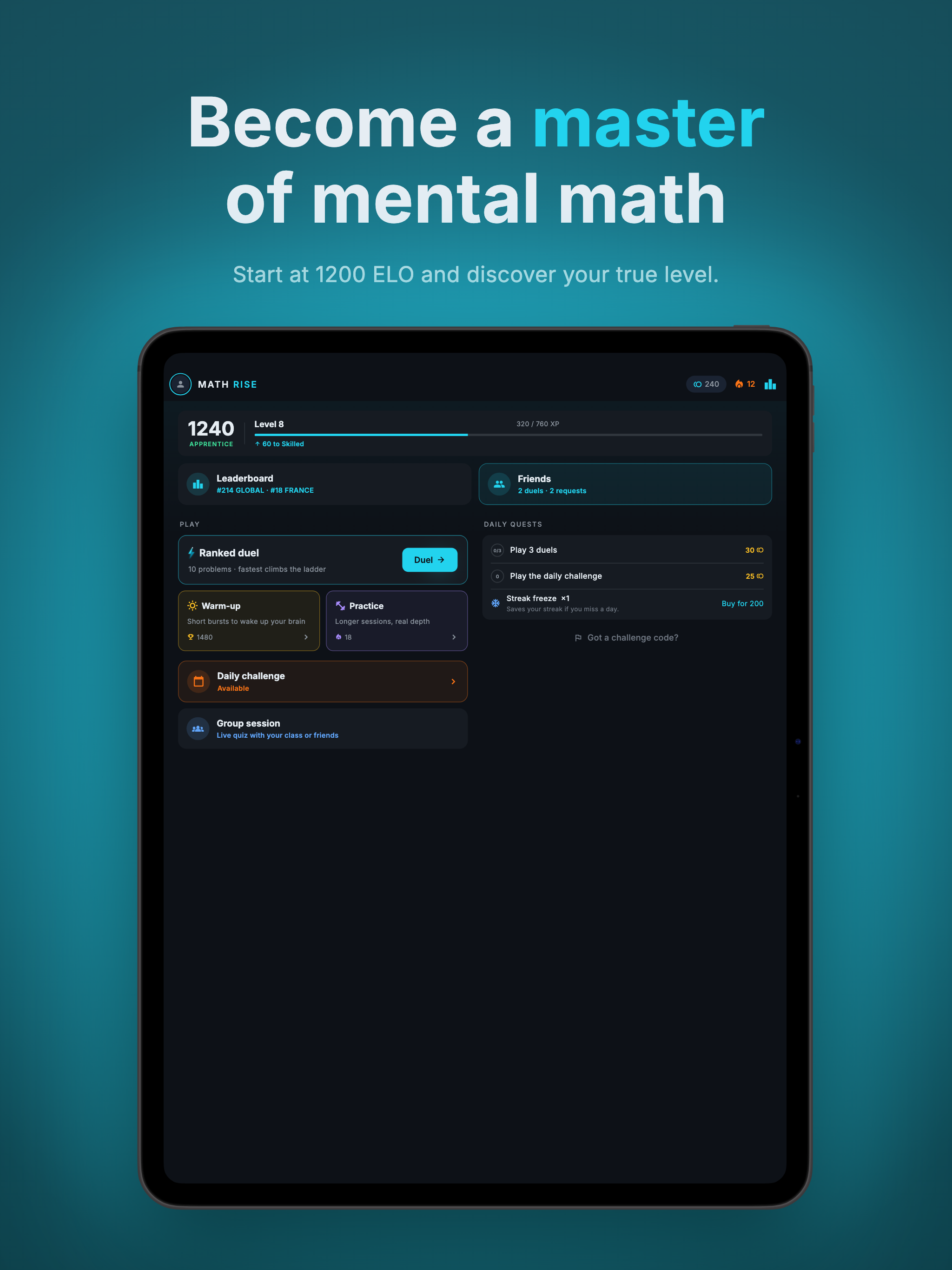 Math Rise: Mental Math Duel screenshot 8