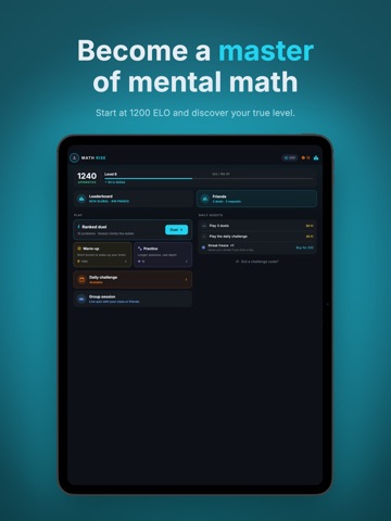 Math Rise: Mental Math Duel iPad screenshot
