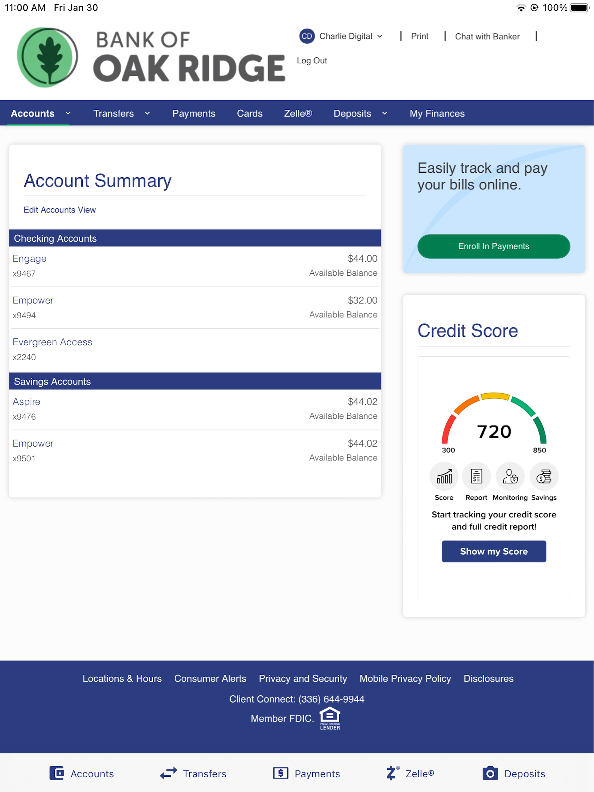 Bank of Oak Ridge Mobile