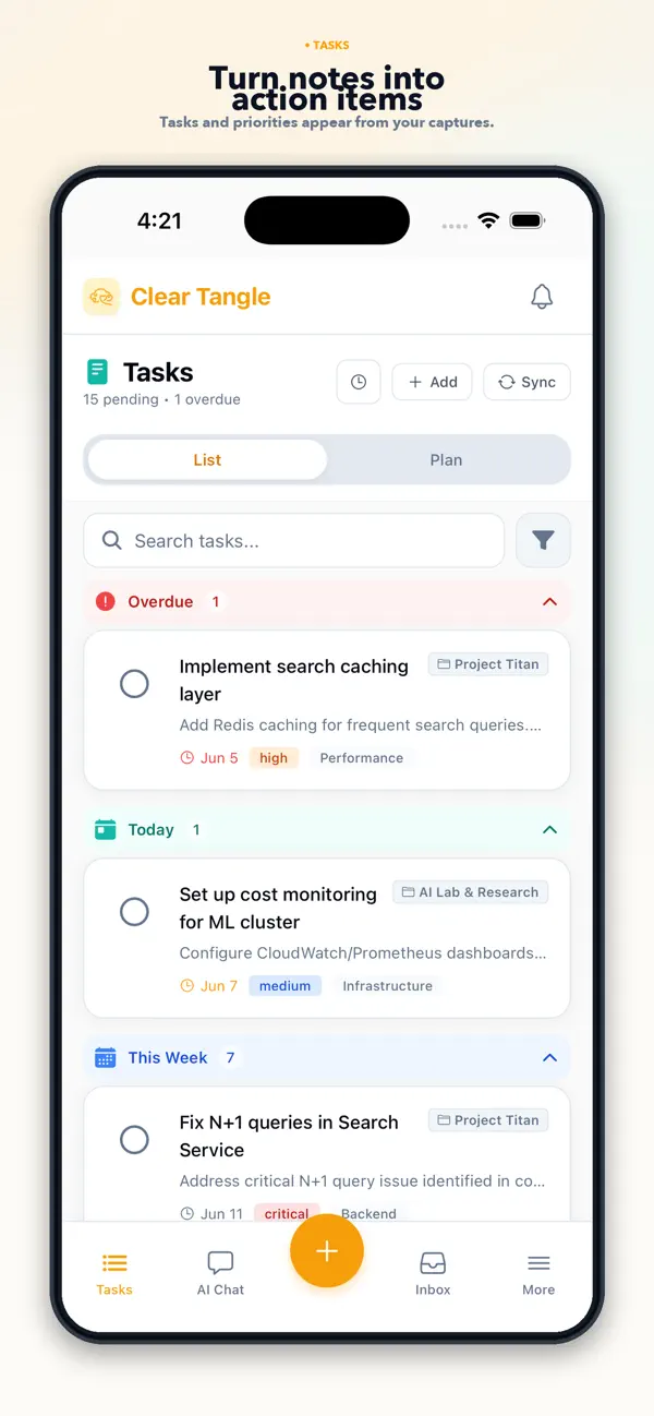 Screenshot #3 pour Clear Tangle: AI Second Brain