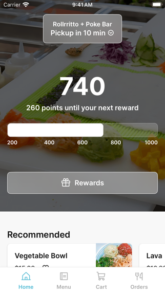 Screenshot 1 of Rollrritto Poke Bar App