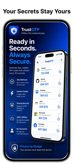 TrustOTP: 2FA Authenticator screenshot 1