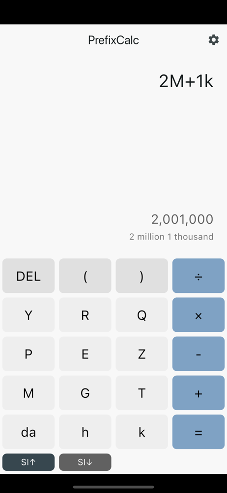 PrefixCalc screenshot 2