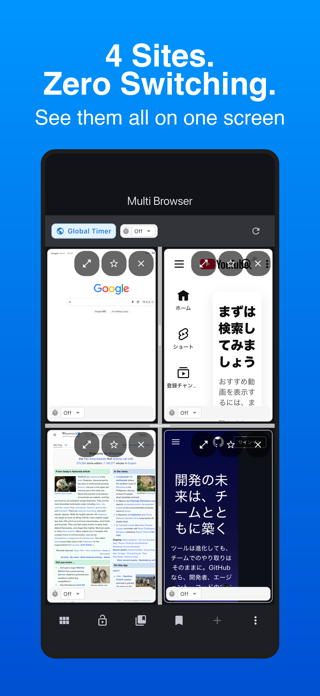 Multi Browser: 4-Split Screen Screenshot 1 of 4