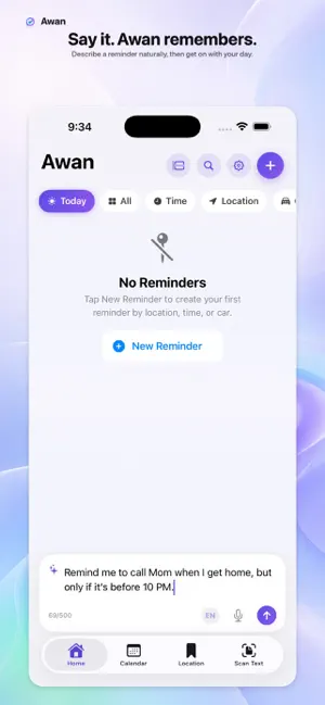 Awan – Smart Reminders screenshot 1