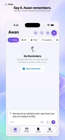 Awan – Smart Reminders Screenshot 1 of 10