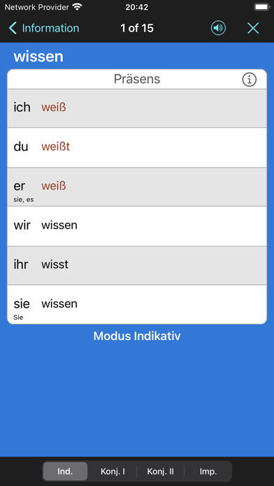 German Verbs & Conjugation Screenshot