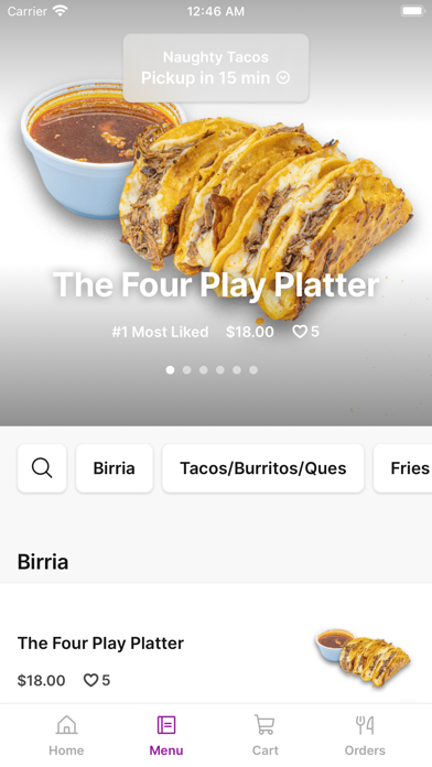 Naughty Tacos To Go iPhone screenshot 2 - Food & Drink app