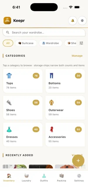 Keepr: Wardrobe Organizer screenshot 1