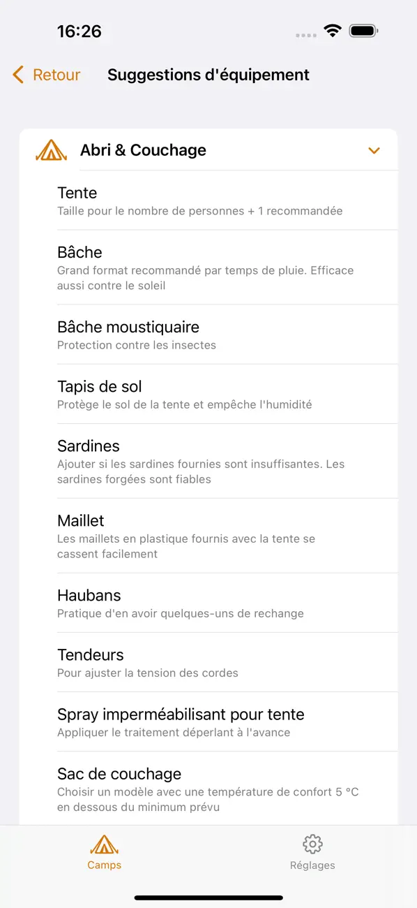 Screenshot #3 pour CampPack - Checklist Camping