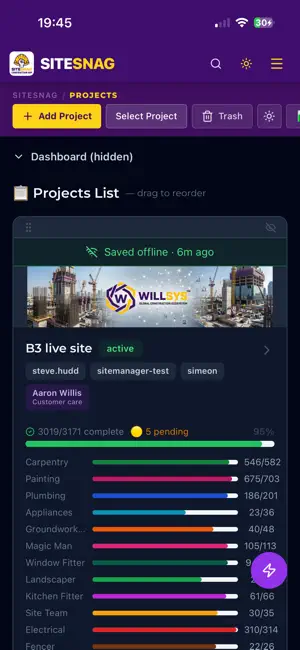 SiteSnag: Site Management screenshot 1