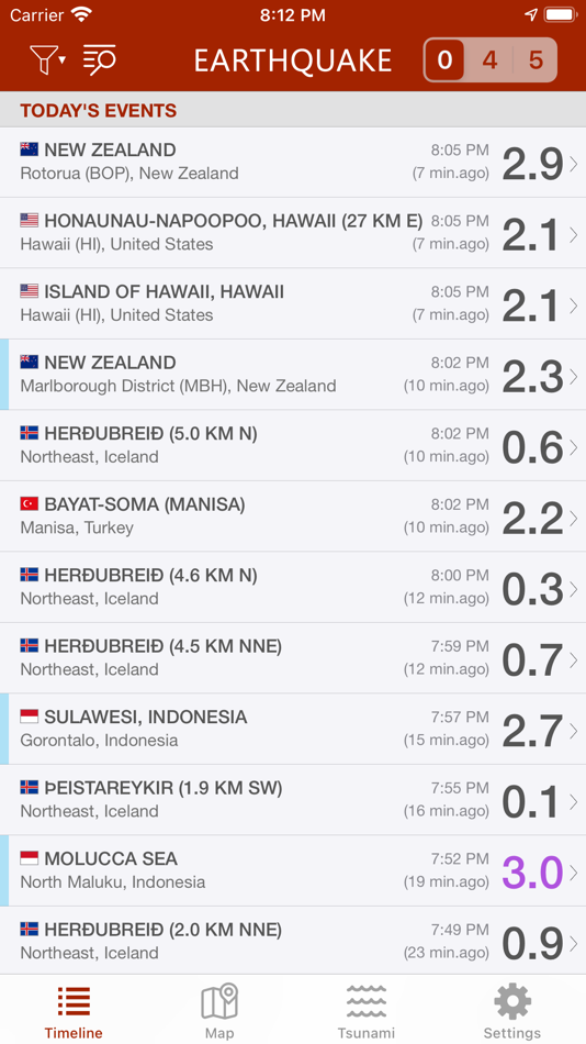 #1. Earthquake - alerts and map (iOS) 由: Nico Tranquilli