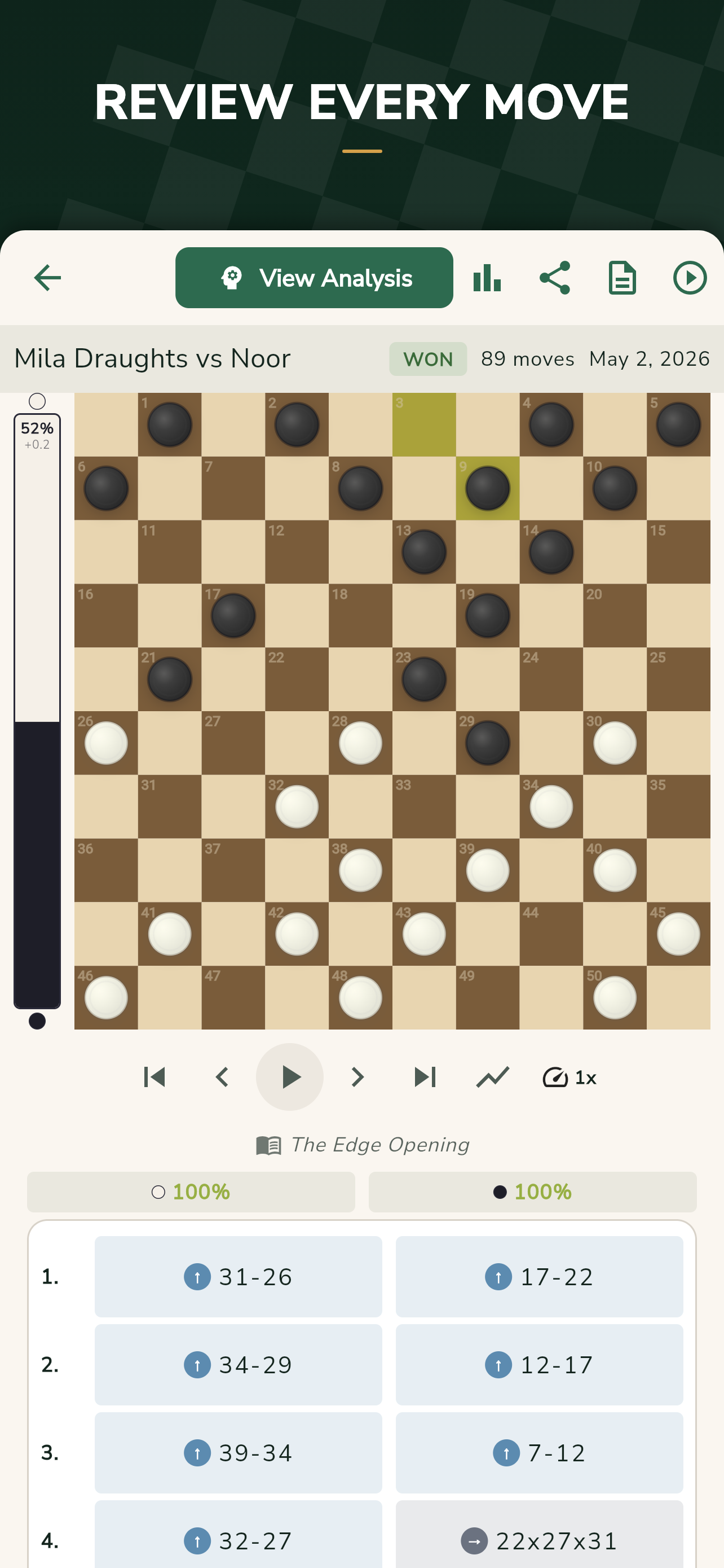 GoDraughts: 10x10 Checkers screenshot 6