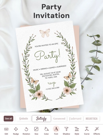 Invitation Card Maker, RSVP iPad screenshot 2