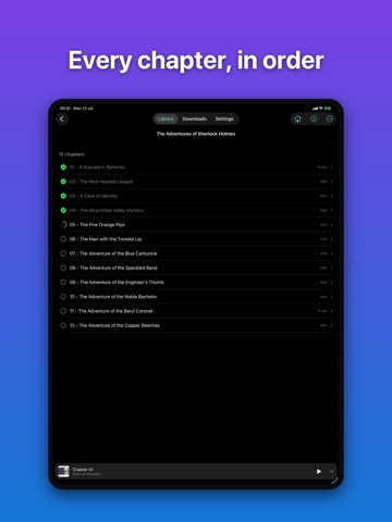 Audiofin iPad screenshot