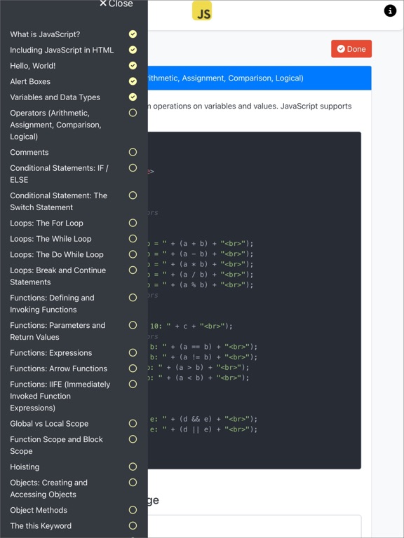 Screenshot #5 pour Learn Javascript for Beginners