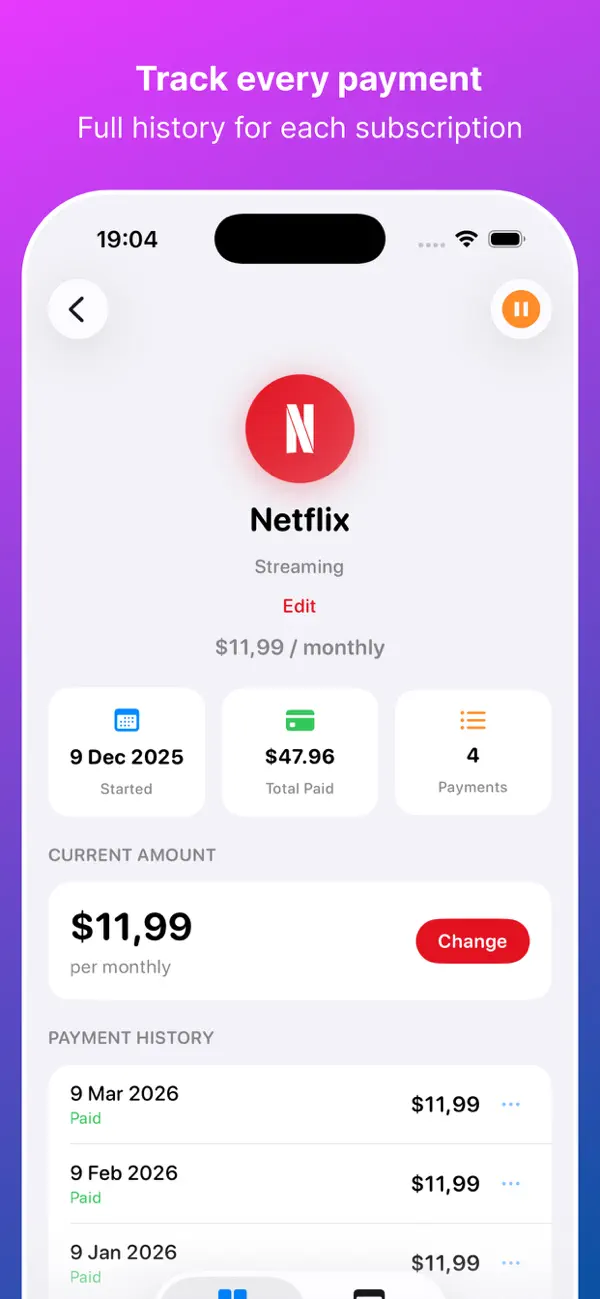 Screenshot #3 pour Subscription Tracker – Subs