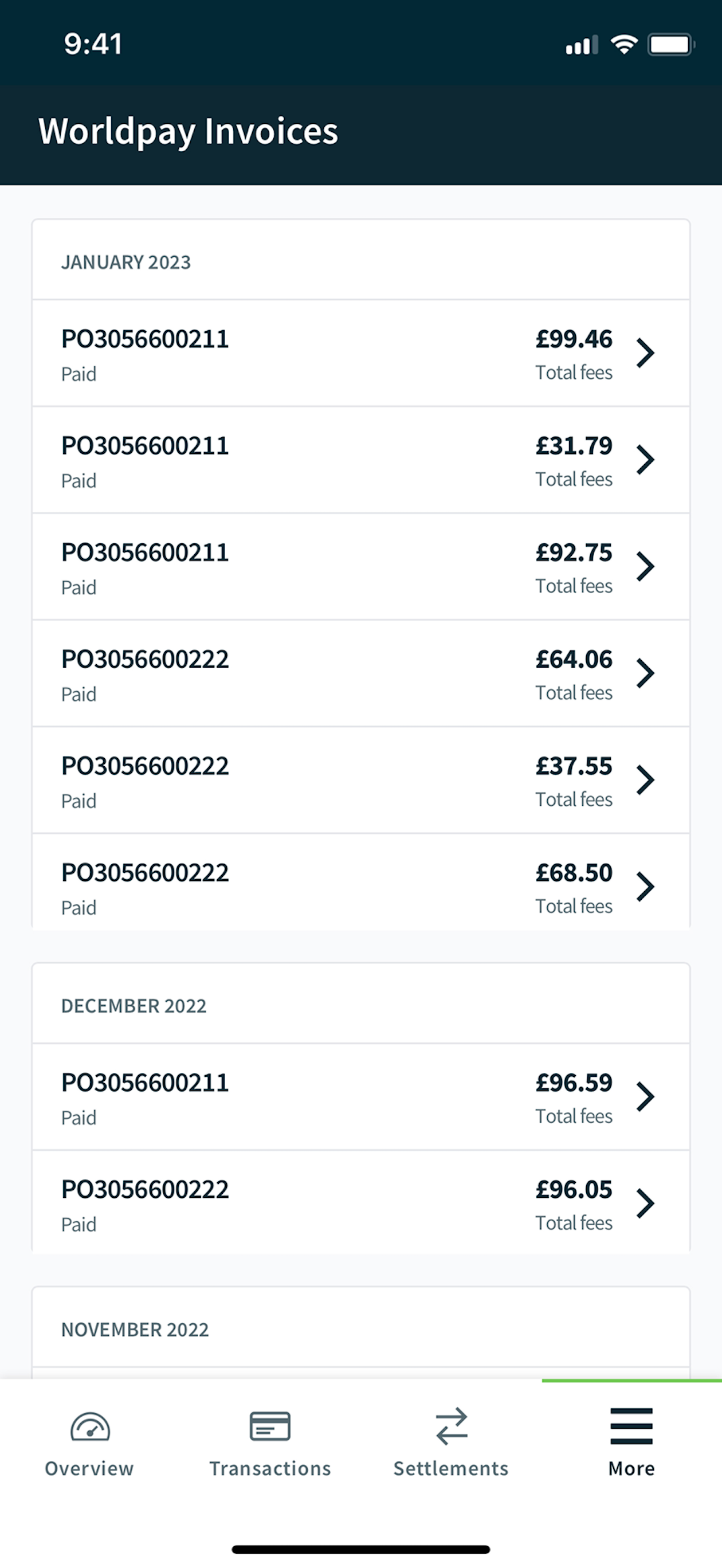Worldpay Dashboard screenshot 9