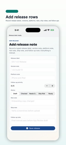 Release Checklist Desk Screenshot 2 of 5