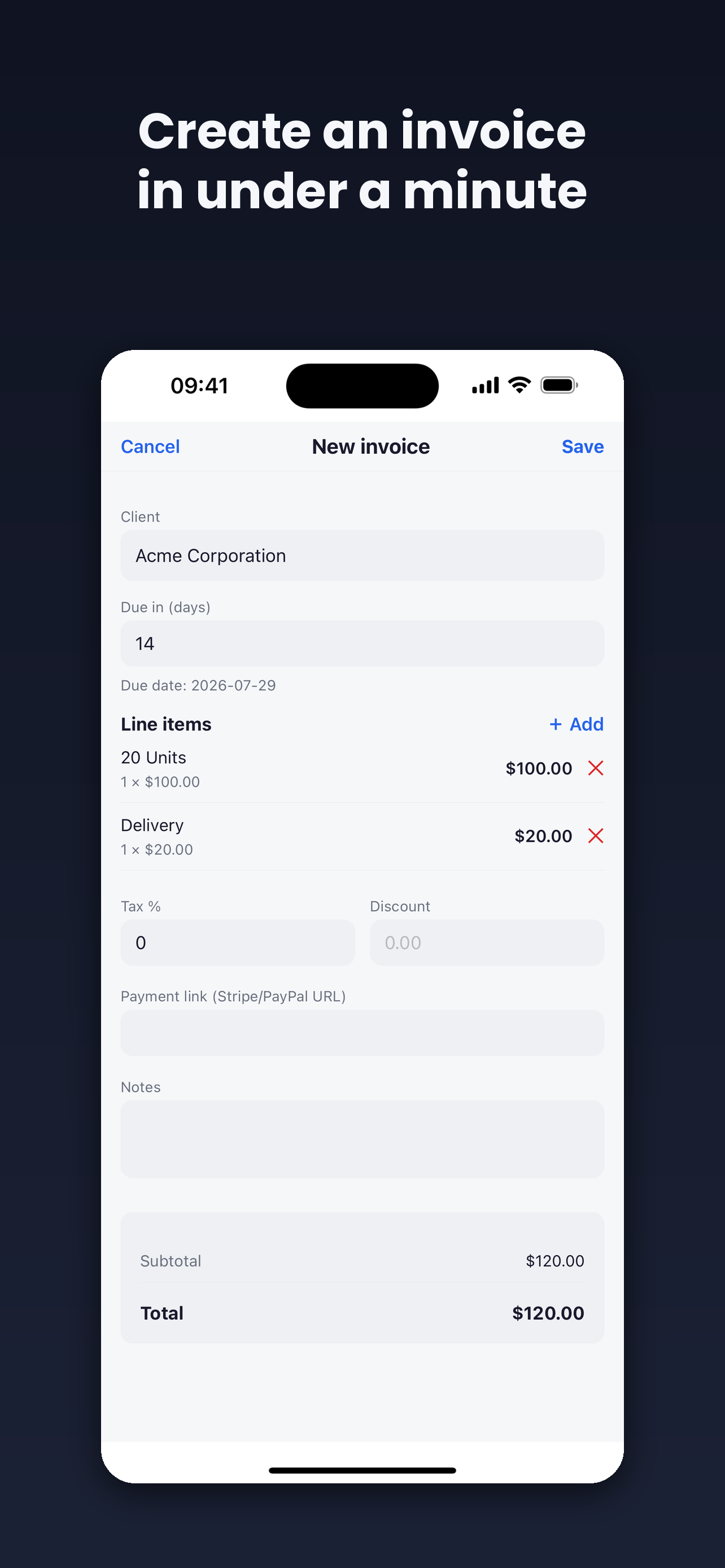 Billowe: Invoice Maker screenshot 2