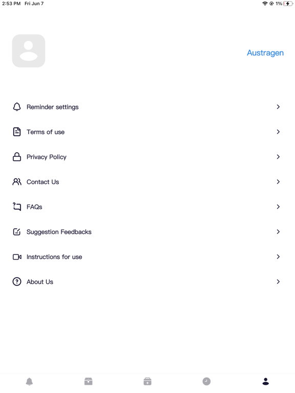 PillCalendar iPad screenshot 4 - Utilities app