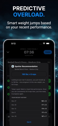 SpotterAI Gym Workout Plan Screenshot 1 of 9