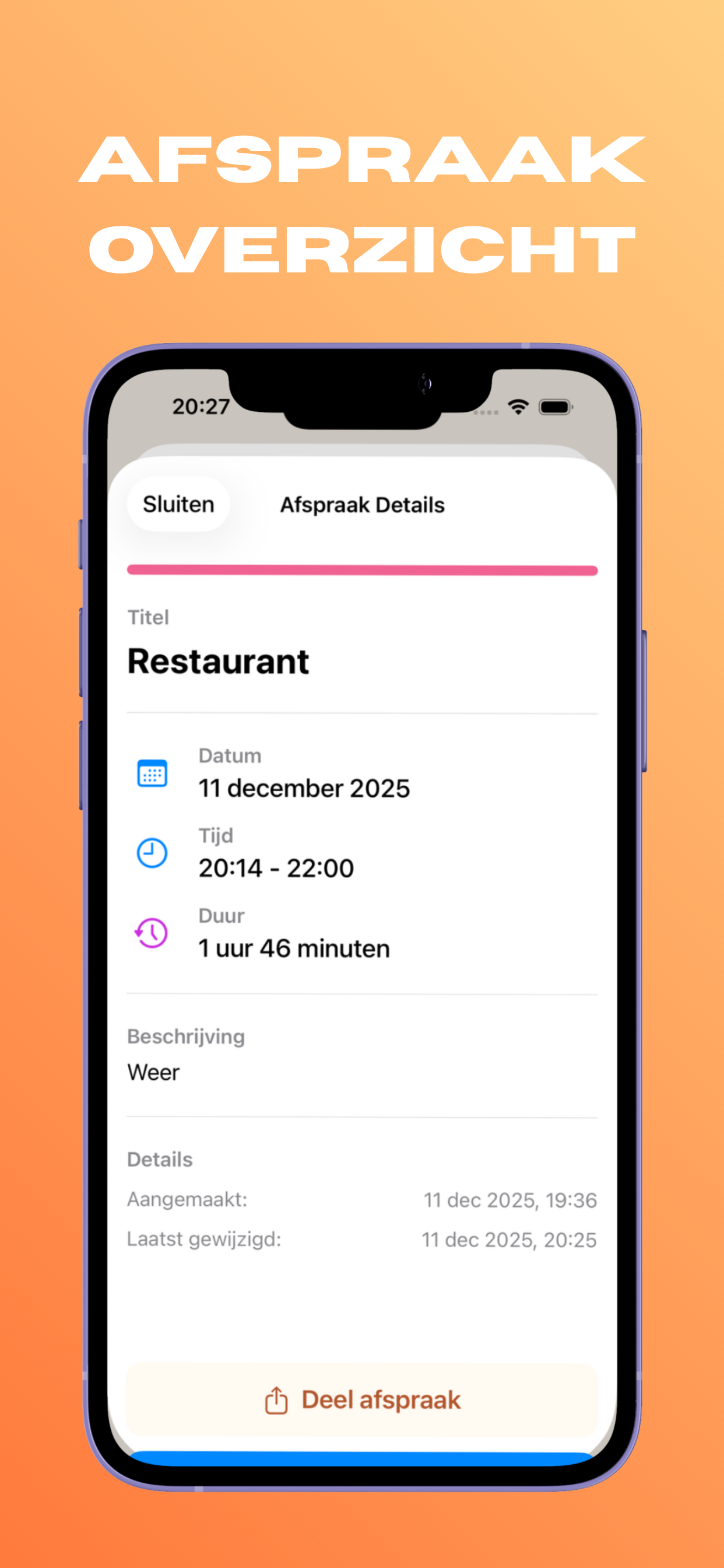 Large Letters: Clear Calendar